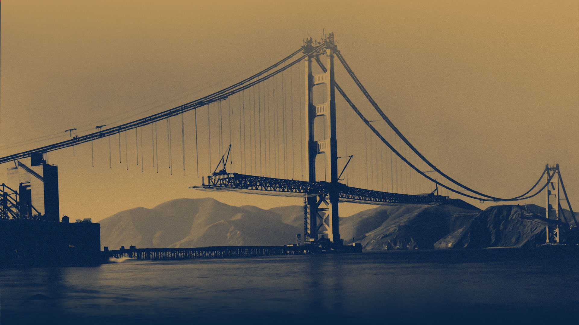 Golden Gate Bridge in sepia tone